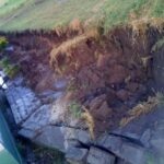 Retaining wall collapse